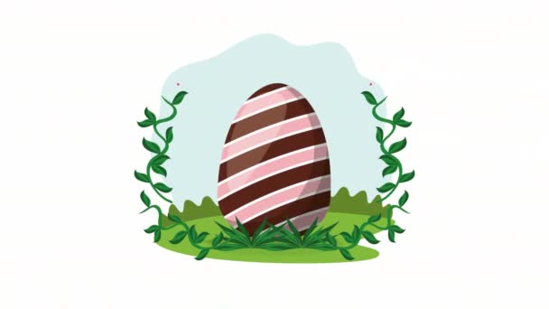 Spring Striped Color Egg Painted Animation Video Animated — Vídeo de Stock