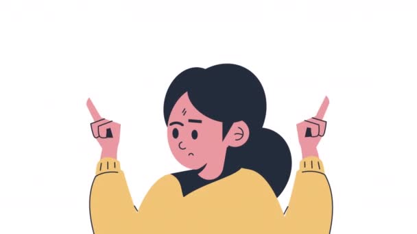 Mujer Eligiendo Arriba Abajo Video Animado — Vídeo de stock