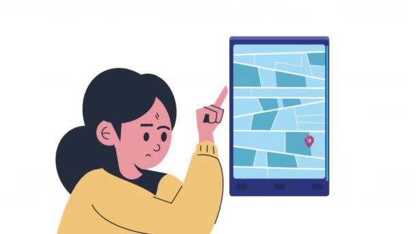 Young Woman Indexing Tablet Video Animated — Vídeo de Stock