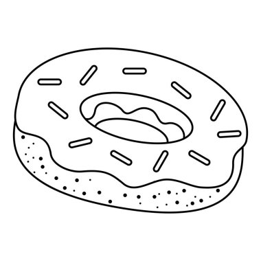 sweet donut pastry product sketch icon