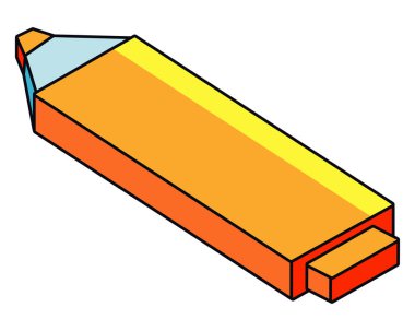 yellow highlighter pen supply icon