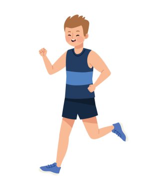 blond male athlete running character