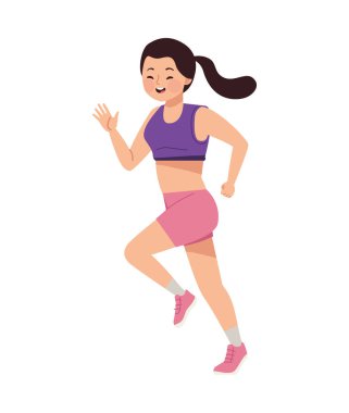 female athlete running training character