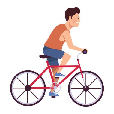 male athlete in bicycle character
