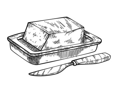 butter dairy product with knife