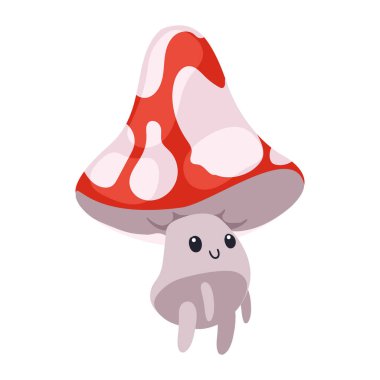 cute spring fungus plant character
