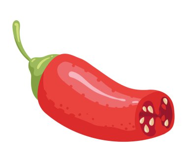 half red chilli pepper vegetable