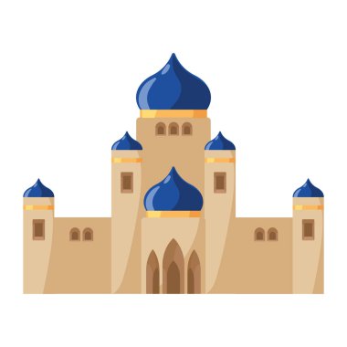 muslim mosque beige facade icon