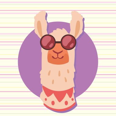llama perubian wearing sunglasses character