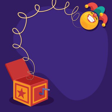 surprise box with joker jumping icon