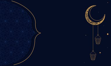 golden crescent moon in frame poster