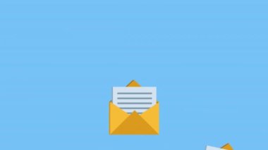 envelopes mails sending pattern animation ,4k video animated