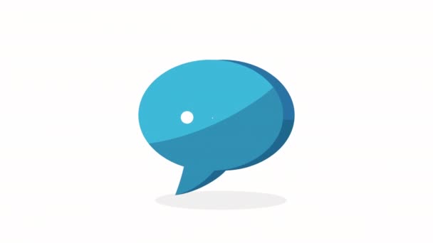 Blue Speech Bubble Message Animation Video Animated — Wideo stockowe