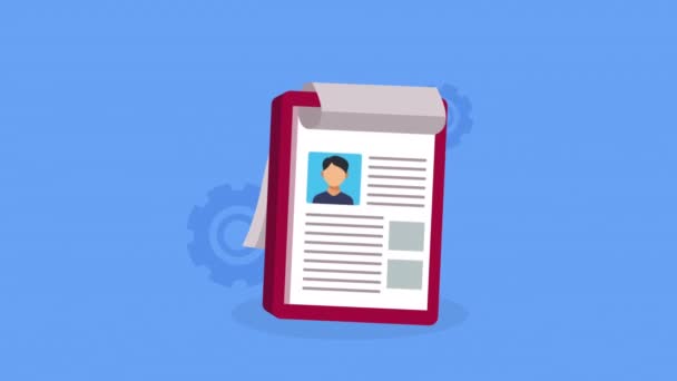 Clipboard Curriculum Paper Document Video Animated — Stok Video
