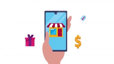 ekommerce teknik animasyonlu akıllı telefon, 4k video animasyonu