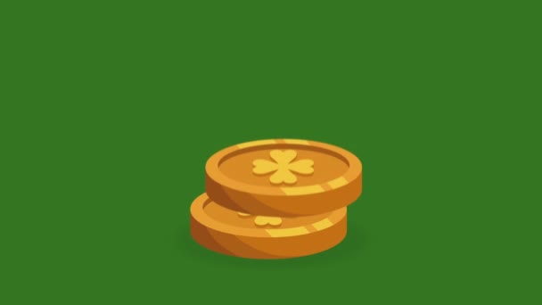 Gold Coin Clovers Animation Video Animated — 비디오
