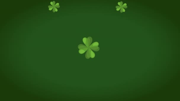 Green Clovers Luck Pattern Animation Video Animated — Stock Video