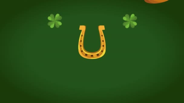 Golden Coins Horseshoes Animation Video Animated — 图库视频影像