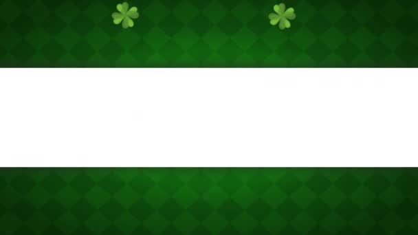 Green Lucky Clovers Frame Animation Video Animated — Stockvideo