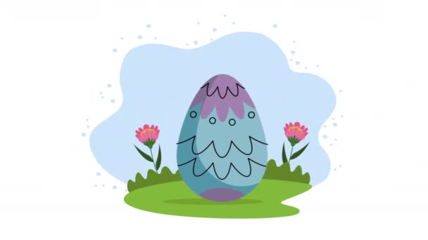 Fioletowy Wiosna Jajko Malowane Animacja Wideo Animowane — Wideo stockowe