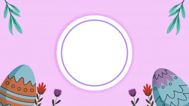 Spring Eggs Painted Frame Video Animated — Vídeo de Stock