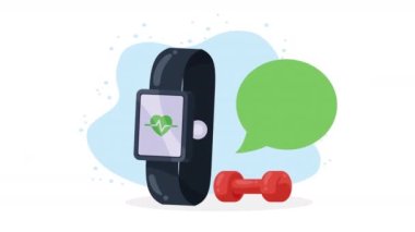 healthy lifestyle app in smartwatch ,4k video animated