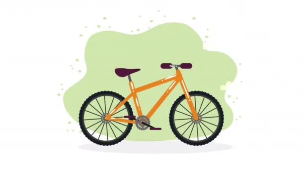 Orange Bicycle Sport Vehicle Animation Video Animated — Stock video