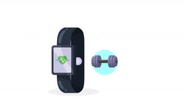 healthy lifestyle app in smartwatch ,4k video animated