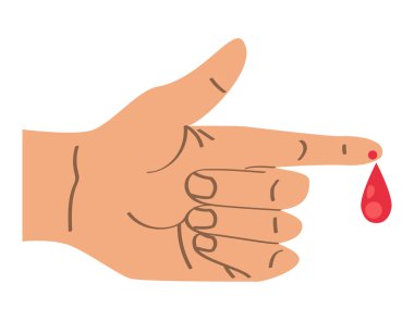 Kan damlası simgesi olan el