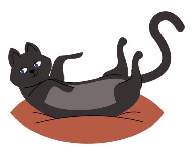 Yastık karakteri içinde siyah kedi