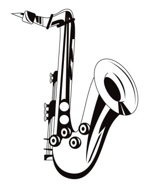 saxophone instrument musical sketch style