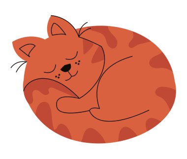 red cat sleeping mascot character