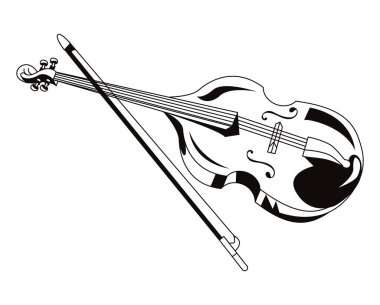 fiddle instrument musical sketch style