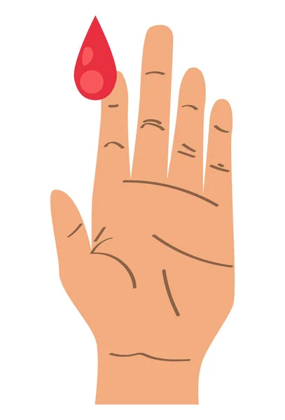 手与血液检测图标 — 图库矢量图片
