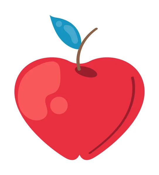 Pomme Fraîche Fruit Icône Rouge — Image vectorielle