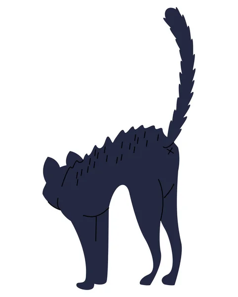 Karakter Maskot Kucing Dengan Kasar Hitam - Stok Vektor