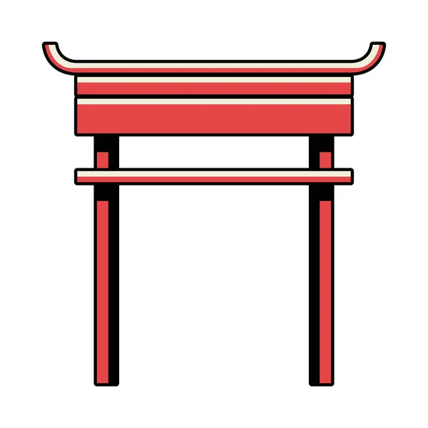 Asian Pagoda Arch Traditional Icon — Vetor de Stock