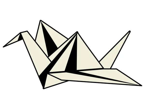 Origami Crane Japanese Art Icon — 스톡 벡터