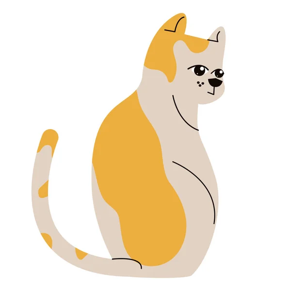 Yellow White Cat Mascot — Stockvektor