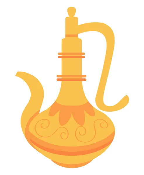 Golden Jar Indian Style Icon — Vetor de Stock