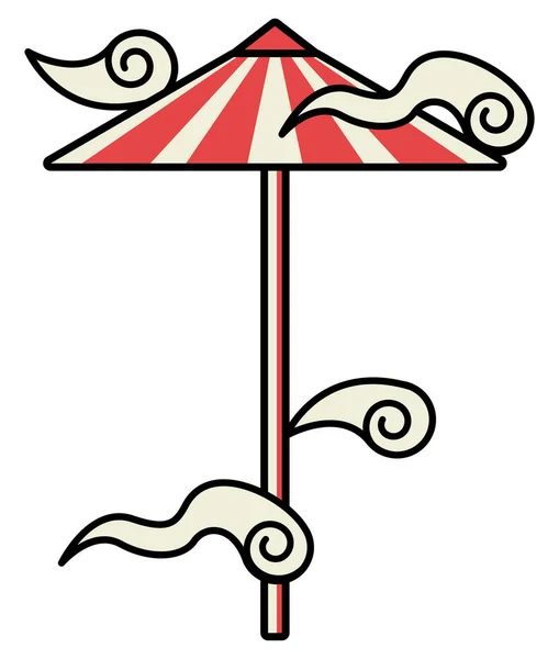Japanese Umbrella Clouds Icon — Stockvektor