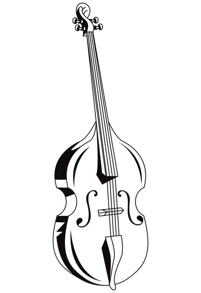 Instrumento Violonchelo Estilo Boceto Musical — Vector de stock