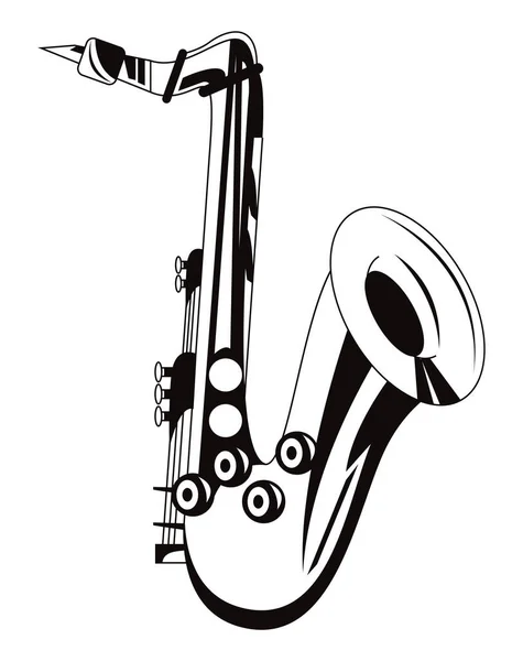 Saxophone Instrument Musical Sketch Style — Vector de stock