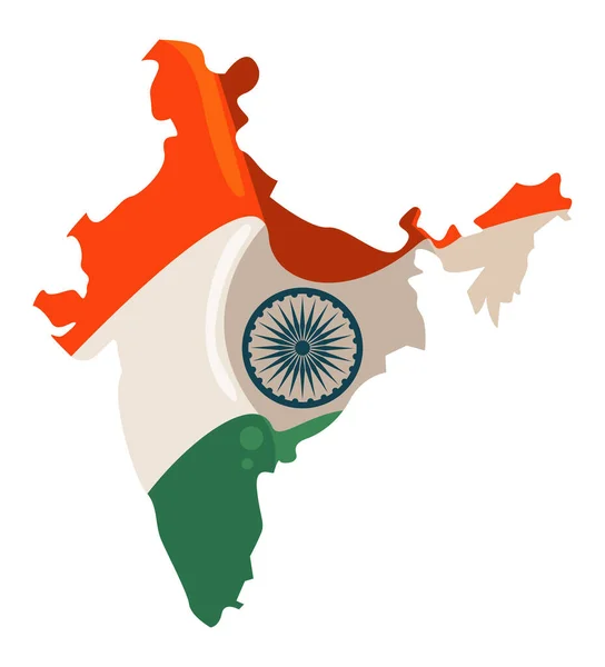 Флаг Индии Карте — стоковый вектор