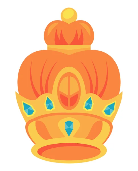 Ganesha Gyllene Krona Dekorativ Ikon — Stock vektor
