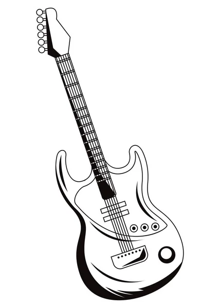 Electric Guitar Instrument Musical Style — Stock Vector