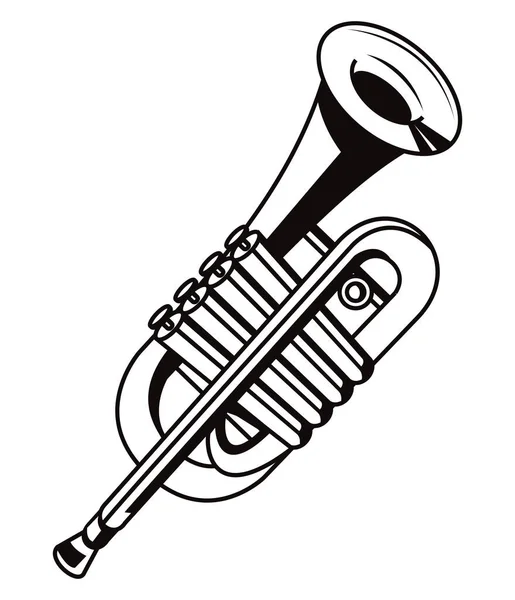 Instrumento Trompete Estilo Esboço Musical —  Vetores de Stock