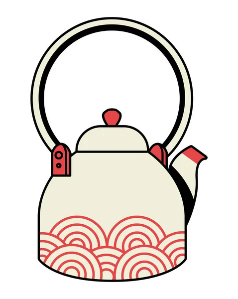 Japanese Teapot Utensil Traditional Icon — Stockvector