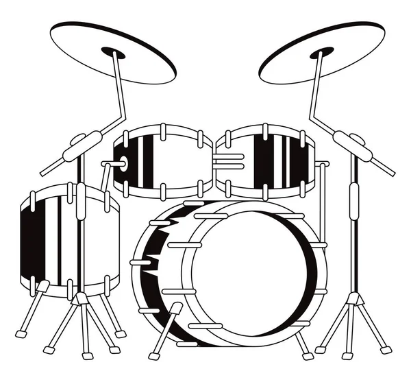 Drums Instrument Musical Sketch Style — Διανυσματικό Αρχείο