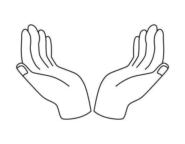 Руки Человека Молящейся Религиозной Иконой — стоковый вектор